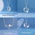 Elegante sterling zilveren kettingen met maan-, vlinder- en bloemenhangers voor dames - Zwevende Maan + Vlinder en Bloem + Eeuwige Bloem + Hart in Bloei / Geschenkdoos