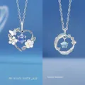 Elegante Halsketten mit Herz- und Federanhänger in Silber für Damen, süßes Geschenk - 2-teiliges Set - Herzblume + Federstil
