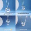 Four elegant silver necklaces with moon, star, and snake designs for women as a gift. - Snake Moon & Galaxy Set (4 Pendants)