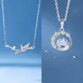 Elegant sterling silver bamboo joint necklace and celestial star pendant jewelry set for women - Bamboo Joint and Pluto Style