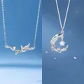 Elegant S925 silver necklaces with bamboo and moonlight branch designs. - Bamboo Joint and Moonlight Branch Style