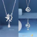 Elegant silver finish necklaces with bird and celestial moon pendants gift for her - Bird and Eucalyptus And Eucalyptus Meets Bird And Dreamy Galaxy