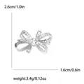 Eleganter silberner Schleifen-Brosche mit Strasssteinen, 2,6 cm breit, 3,4 g - Silber