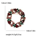 Elegante broche de corona de Navidad con diamantes de imitación rojos y verdes - Estilo de Corona de Navidad Rojo Verde (N0-3-3638)