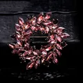 Elegante broche corona de cristales púrpura con diamantes de imitación marquesa - Estilo Vintage Marquise Púrpura Oscuro (c3 - 6 - 7989)