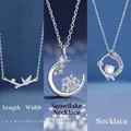 Elegant Chinese style silver bamboo leaf and snowflake pendant necklaces - Three-Piece Set / Bamboo Bliss + Snowflake + Chang'an Dream