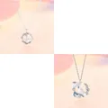 Elegant S925 silver dolphin and whale pendant necklace with pearl and crystal - Double Necklace (Style 1)