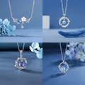 Collectie van vier originele dromerige zilveren kettingen met kristallen hangers - Weiyang/Jianyu/Tengai/Lianyi Combinatiestijl