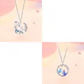 Elegant silver necklace set featuring blue whale and koi fish pendants with pearls - Double Necklace (Style 5)