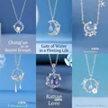 Elegante dromerige ster en maan hanger ketting set in zilveren afwerking cadeau - Changan, Vloeiend Leven, Sterren, Prachtig, Rank & Vlinder Combinatie