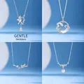 Four-piece set of elegant silver necklaces featuring moon snake and bird motifs - Complete Four Piece Necklace Collection