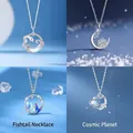 Set of star and moon pendant necklaces with snake, snowflake, mermaid and planet motifs. - Moon Serpent, Snowflake, Inseparable & Cosmic Planets