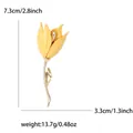 Elegante gelbe Emaille Tulpenbrosche mit 7,3 cm Höhe für Damenanzüge und modische Mäntel - Gelb