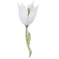Eleganter weißer Emaille Tulpenblumen Brosche Pin Schmuck für Damen Anzug Zubehör - Grüner Zweig - Weiß