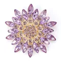 Elegant golden snowflake brooch with vibrant purple marquise crystals for fashion - Purple