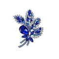 Detailed view of high-end silver alloy brooch with vibrant blue rhinestones - Deep Blue Style (G4-6-1230)