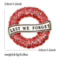 Rote Emaille-Mohnkranz-Brosche mit Lest We Forget Banner für den Gedenktag, 3cm Größe - Gold
