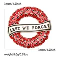 Rote Mohnblumenkranz Emaille-Brosche mit Lest We Forget Banner, 3cm Schmuck-Pin - Gold