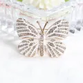 Elegante vintage witte vlinder emaille broche met sprankelende kristallen versieringen - Stijl 15 (Witte Emaille Luxe Volle Strass Vlinder)