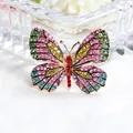 Stijlvolle vintage vlinderbroche met levendige en veelkleurige kristallen stras - Stijl 18 (Retro Kleurrijke Strass Patchwork Vlinder)