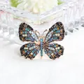 Elegante vintage vlinder broche speld met kleurrijke sprankelende kristallen design - Stijl 19 (Zwart Blauw Champagne Veelkleurige Strass Vlinder)