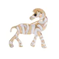 Zebra gestreepte paard broche met gouden afwerking en wit email detail pin SKU - S1-2-8360