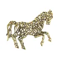 Antiekgouden sterrenbeeld paard broche met ingewikkeld hol filigraan voor kleding. - Antiek Goud Hol Paard (S2-2-8455)