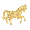 Elegante gouden opengewerkte paardenbroche, Chinees dierenriem 2026-accessoire - S2-2-8456