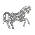Elegante zilveren paardenbroche met ingewikkeld hol geweven ontwerp voor het jaar 2026 - S2-2-8457