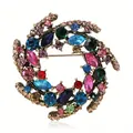 Vintage stijl kleurrijke strass krans broche speld voor pak temperament accessoire - Stijl 7
