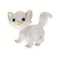 Schattige witte emaille kitten broche met goudlaagje voor kledingaccessoires dames - Stijl 17 (Wit goud terugkijkende kat)