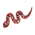 Vintage slangenspeld ingelegd met rode strassteentjes en antiekgouden metalen afwerking - Stijl 7 (Rode Strass)