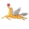 Elegante vergulde Pegasus speld met fonkelende strass vleugels en staart. - S3-1-8532