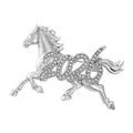 Zilveren paard speld 2026 versierd met schitterende strass steentjes voor geluk - 2026 Zilveren Zodiak Paard (S3-2-8547)