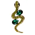 Elegante vintage slangenbroche met smaragdgroene en lindegroene strass-steentjes - Stijl 22 (Lichtgroene Stenen)