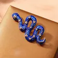 Blauwe sterrenhemel emaille slangen speld met fonkelende sterren en strass steentjes - Stijl 26 (Sterrenblauw Emaille)