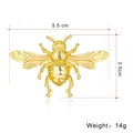 Vintage gold alloy bee brooch pin with size and weight measurements for fashion - Gold Embossed Relief Bee Brooch (D082-A)