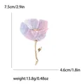 Elegant alloy flower brooch with large petals, detailed size and weight specification - Purple