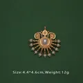 Élégante broche badge de style baroque en perles dorées pour fêtes et soirées dames - Style Perle Ovale (M4-6-1683)