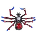 Vintage kreative Insekt Spinne Brosche mit roten Kristallen und elegantem Perle Akzent - SP24-Perle Roter Strass Vintage Spinne