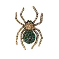 Vintage Insekten-Spinnen-Brosche mit grünen Strasssteinen und vergoldeter Legierung - SP01-Grüner Strass Vintage Gold Spinne