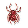 Elegante Vintage Insekten Spinne Brosche mit roten Kristallen und goldener Legierung - SP03-Roter Strass Vintage Gold Spinne