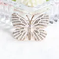 Elegante vintage witte emaille vlinderbroche speld met fonkelende strass-steentjes - Vlinder Stijl 15