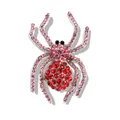 Vintage silberfarbene Spinnenbrosche mit funkelnden rosa und roten Strasssteinen - SP05-Rosa Roter Strass Silber Spinne
