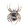 Vintage kreative Insekten Spinne Brosche Urlaubs-Accessoire mit grauem Edelstein - SP09-Grauer Strass Vintage Gold Spinne
