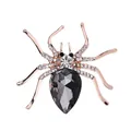 Eleganter roségoldener Spinnen-Brosche mit grauem Kristall und Strass - SP18-Grauer Hauptstein Roségold Spinne