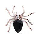 Kreative Insekten-Spinne-Brosche mit schwarzem Edelstein und Kristallen in Roségold - SP19-Schwarzer Tropfenstein Roségold Spinne