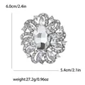 Elegant vintage silver alloy flower brooch featuring sparkling clear rhinestones for luxury wear - Silver / White Zirconia