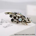Elegant vintage alloy floral brooch with colorful sparkling crystals, length 8cm, width 3cm - Colorful Leaf Flower Style / 8cm x 3cm