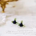 Handmade vintage forest style purple blueberry stud earrings for women and girls - Purple Berry Stud Earrings (Style 03)